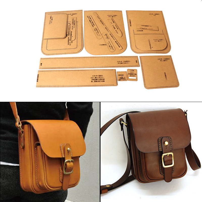Leatherwork Patterns - แพทเทิร์นเย็บกระเป๋าหนัง DIY แบบสะพายไหล่/สะพายข้าง แบบตัดกระดาษคราฟท์ ลายฉลุสำหรับตัดหนัง