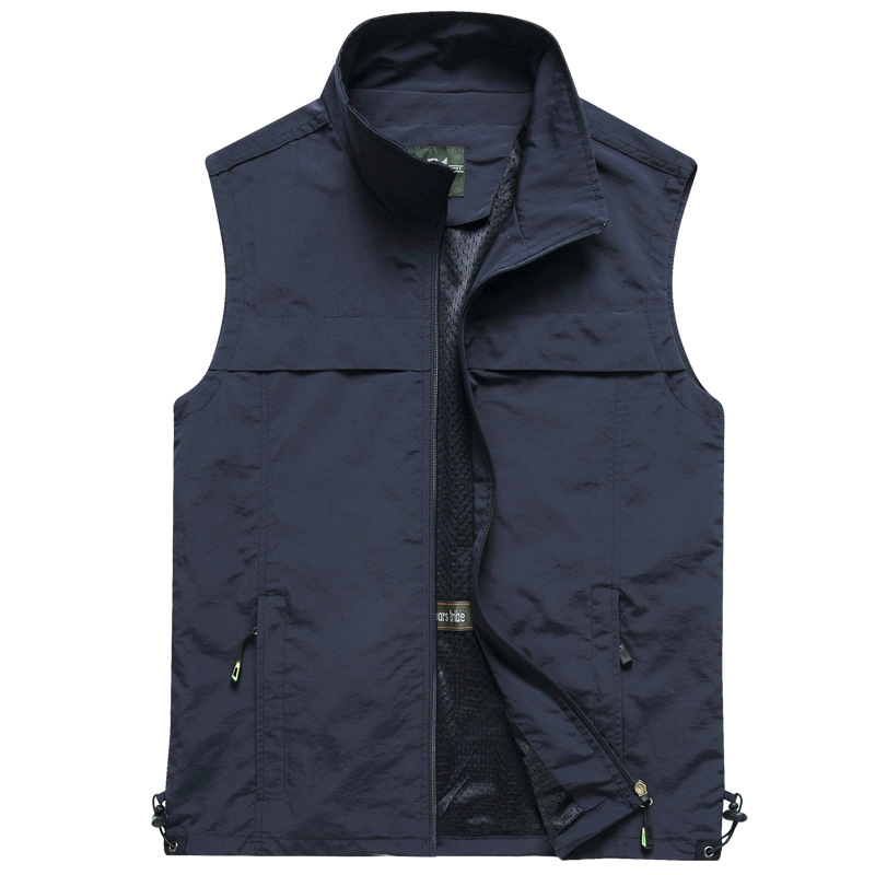 Leather Work Vest - ผู้ชายกลางแจ้งตาข่ายบางเสื้อกั๊กปีนเขาเสื้อแขนกุดฤดูร้อนใหม่ผู้ชายหลายกระเป๋าตกปลาการถ่ายภาพ Breathable เสื้อ