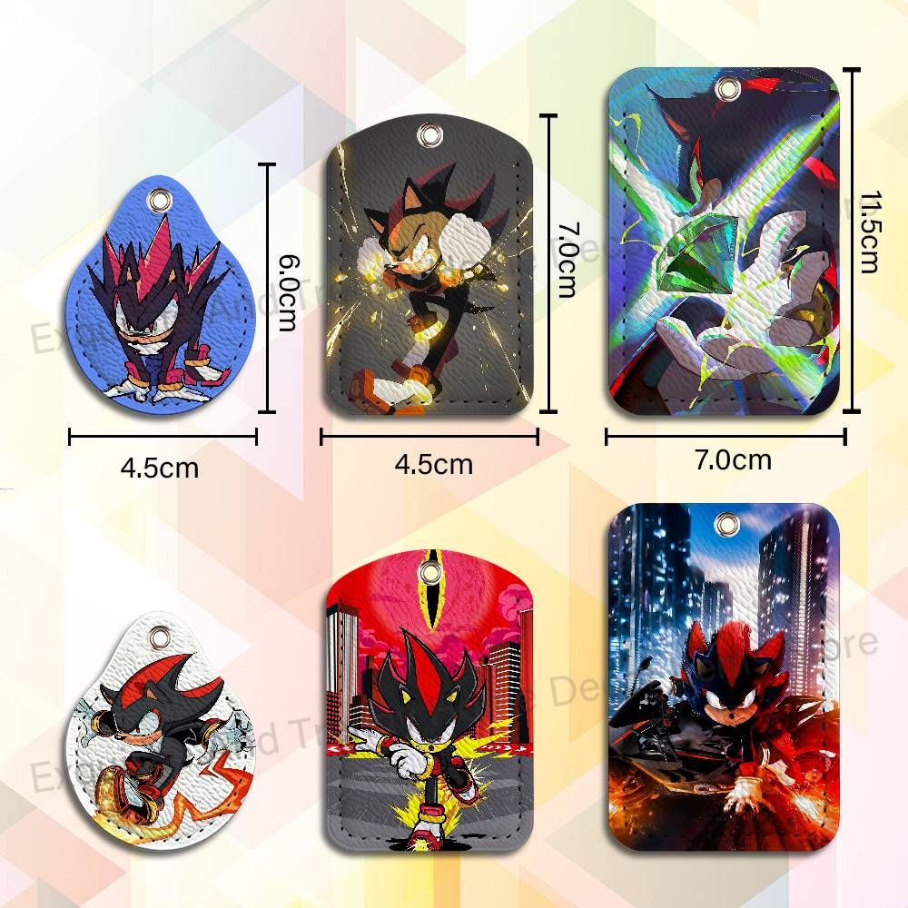 Leather Work Is - S-Shadow The H-Hedgehogs พวงกุญแจสำหรับใส่บัตรทำงาน บัตรธนาคาร บัตรนักเรียน