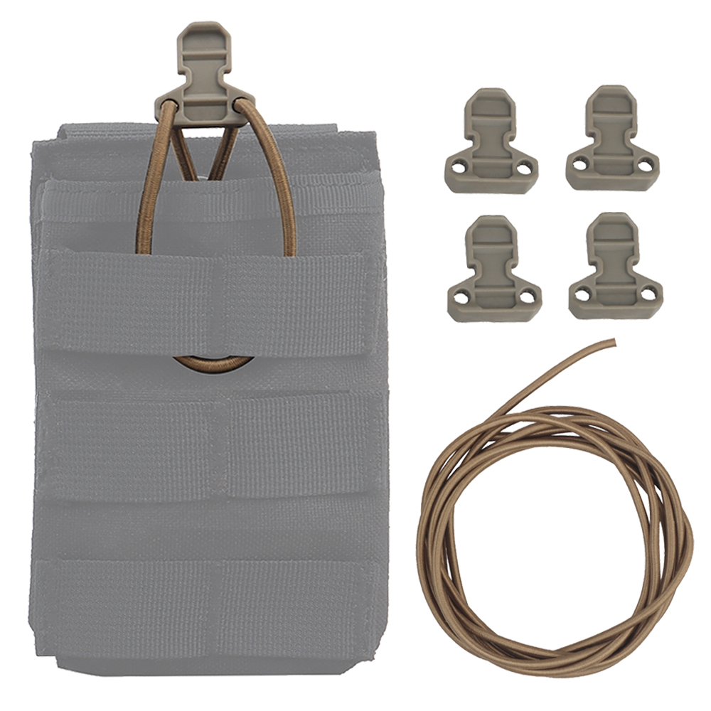 Leather Work Vest - นิตยสารยุทธวิธี POUCH Shock ยืดหยุ่นสาย Retainer ดึง