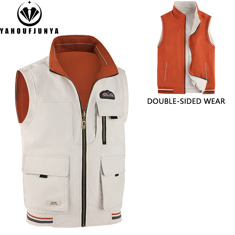 Leather Work Vest - เสื้อกั๊กผู้ชายสำหรับฤดูใบไม้ผลิ/ฤดูร้อน ปี 2026 แบบบาง สำหรับกิจกรรมกลางแจ้ง พักผ่อน