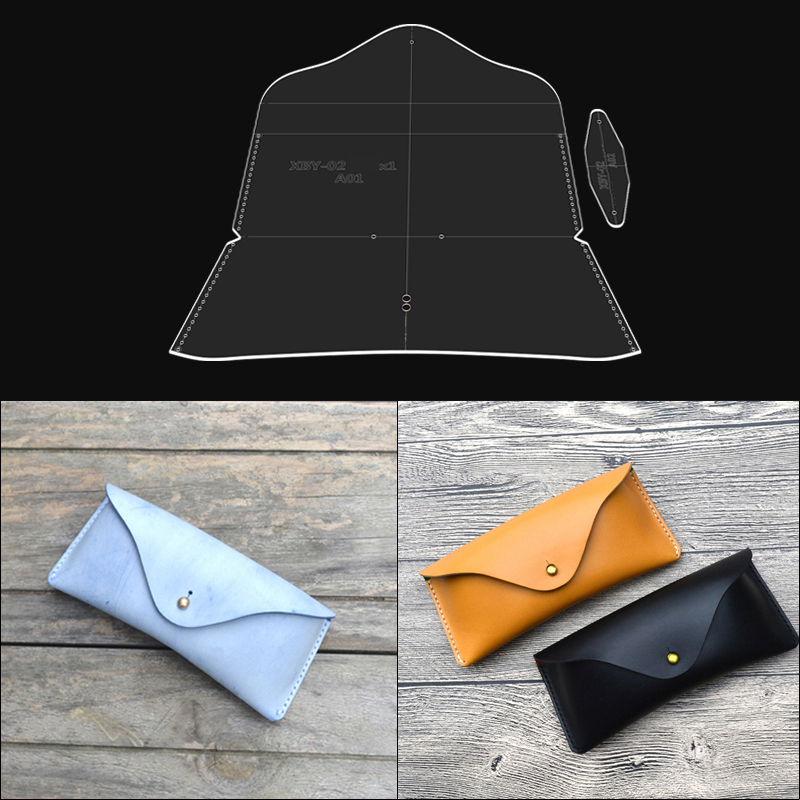 Leatherwork Patterns - Yomdid แม่แบบซองแว่นตาแบบสร้างสรรค์แม่พิมพ์อะคริลิคเคสแว่นตาหัตถกรรมที่เก็บหนังลายฉลุงานประดิษฐ์ทำมืองานประดิษฐ์ทำมือ