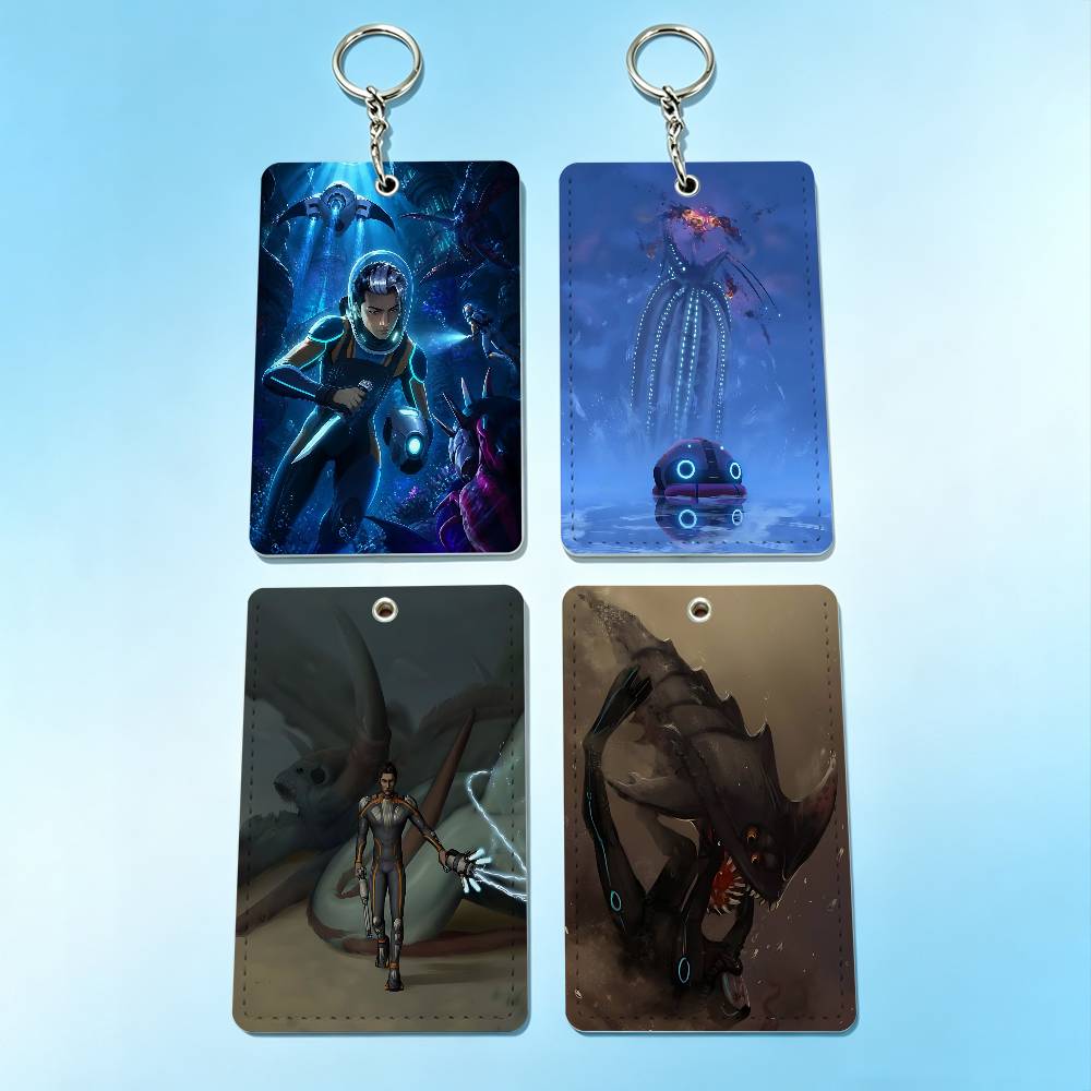 Leather Work Is - Hot Game S-Subnautica 2 ที่ใส่บัตรพร้อมพวงกุญแจ สำหรับใส่บัตรธนาคาร