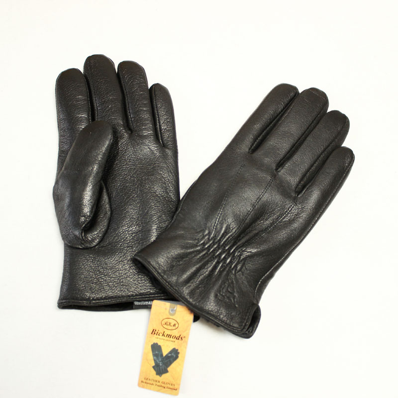 Leather Work Winter Gloves - ถุงมือหนาสำหรับฤดูหนาวของผู้ชาย หนังกวางสีดำ กันลม กันความหนาว บุขนแกะ สำหรับขี่มอเตอร์ไซค์กลางแจ้ง