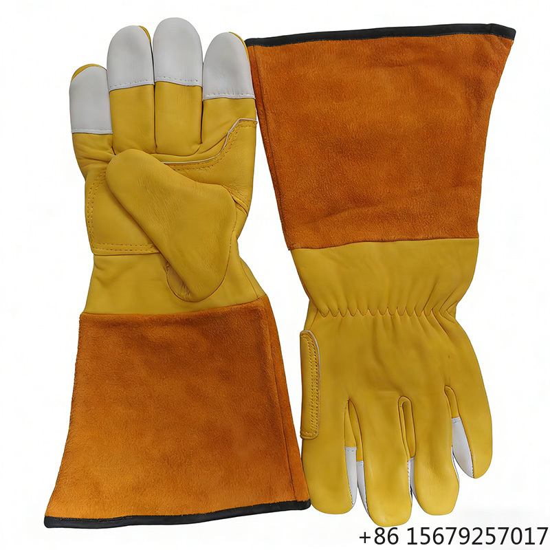 Leather Work Winter Gloves - ถุงมือหนังสำหรับงานเชื่อมอุตสาหกรรมคุณภาพสูงพร้อมโลโก้สั่งทำพิเศษ ถุงมือหนาขนาดใหญ่สำหรับทำงานในฤดูหนาว
