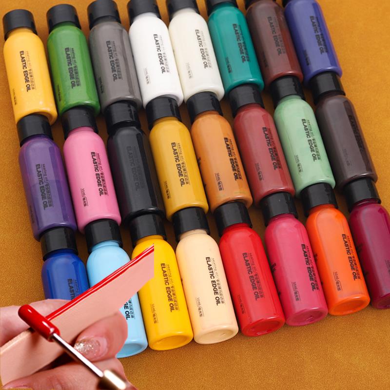 Leather Dye Finish - 24สี30มล. เสื้อโค้ทย้อมสีน้ำมันย้อมสีสำหรับแต่งขอบหนังอุปกรณ์ตกแต่งขอบหนังงานประดิษฐ์ทำมือขอบรองเท้าหนังสำหรับงานฝีมือแบบทำมือ