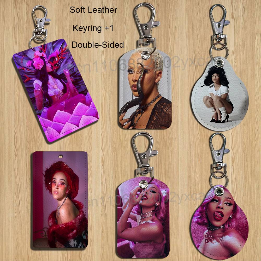 Leather Work Is - ที่ใส่บัตรรูป Doja Cat สีแดงสุดเท่ สำหรับใส่บัตรธนาคาร บัตรทำงาน