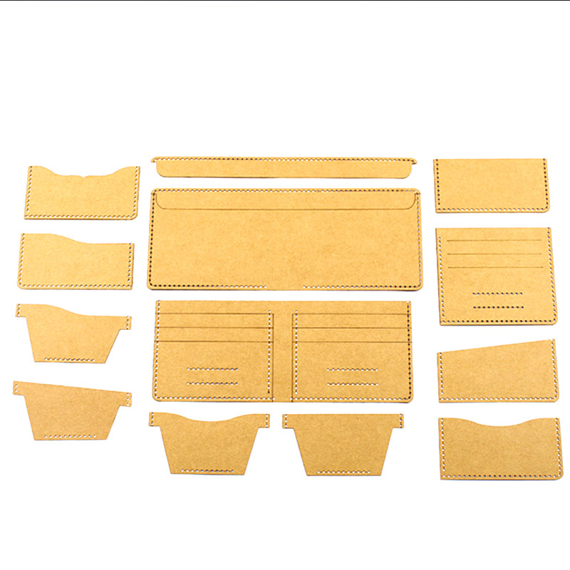 Leatherwork Patterns - DIY หนัง CRAFT Universal สั้นกระเป๋าสตางค์แม่แบบกระเป๋ารูปแบบลายฉลุ