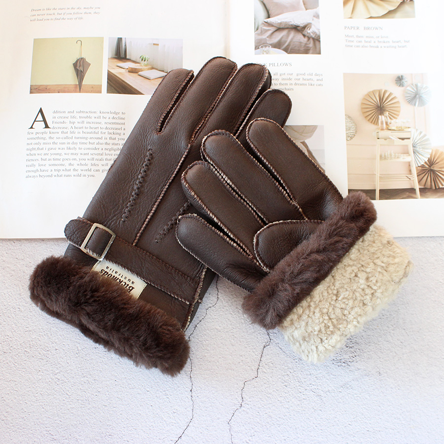 หนังแกะถุงมือขนสัตว์ผู้ชายหนาฤ - Leather Work Winter Gloves บทวิจารณ์และราคา