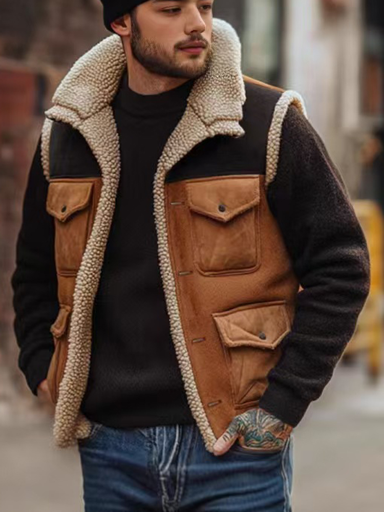Retro Men's เสื้อสเวตเตอร์ถักอ - Leather Work Vest บทวิจารณ์และราคา
