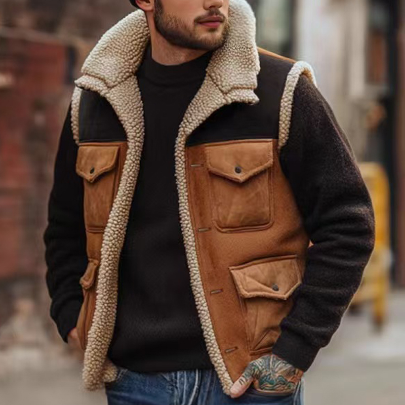 Retro Men's เสื้อสเวตเตอร์ถักอ - Leather Work Vest บทวิจารณ์และราคา