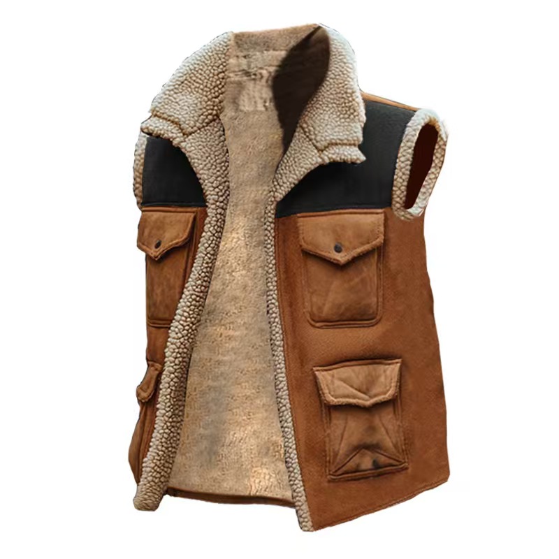 Retro Men's เสื้อสเวตเตอร์ถักอ - Leather Work Vest บทวิจารณ์และราคา