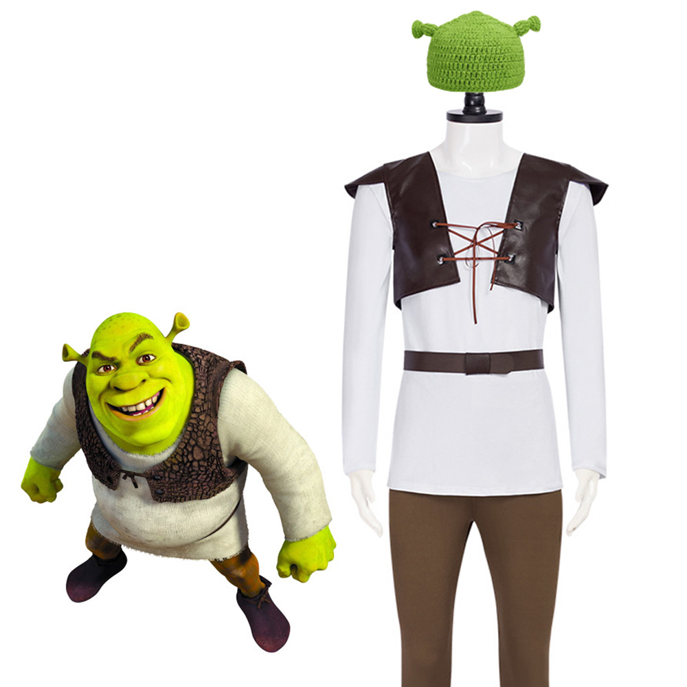 Shrek ชุดคอสเพลย์หมวกสีเขียว S - Leather Work Vest บทวิจารณ์และราคา