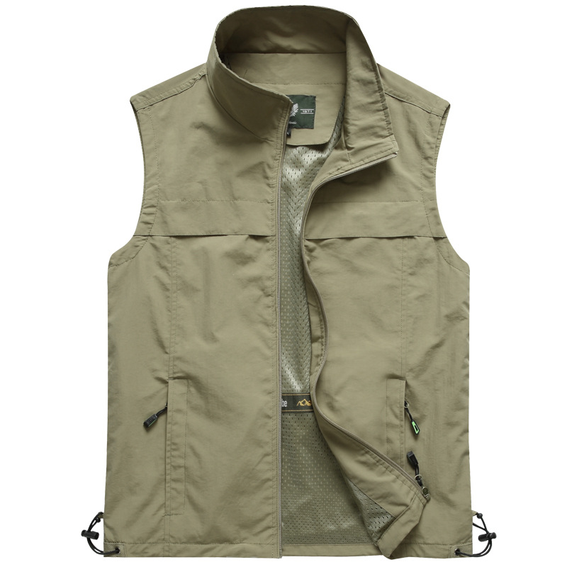 ผู้ชายกลางแจ้งตาข่ายบางเสื้อกั - Leather Work Vest บทวิจารณ์และราคา
