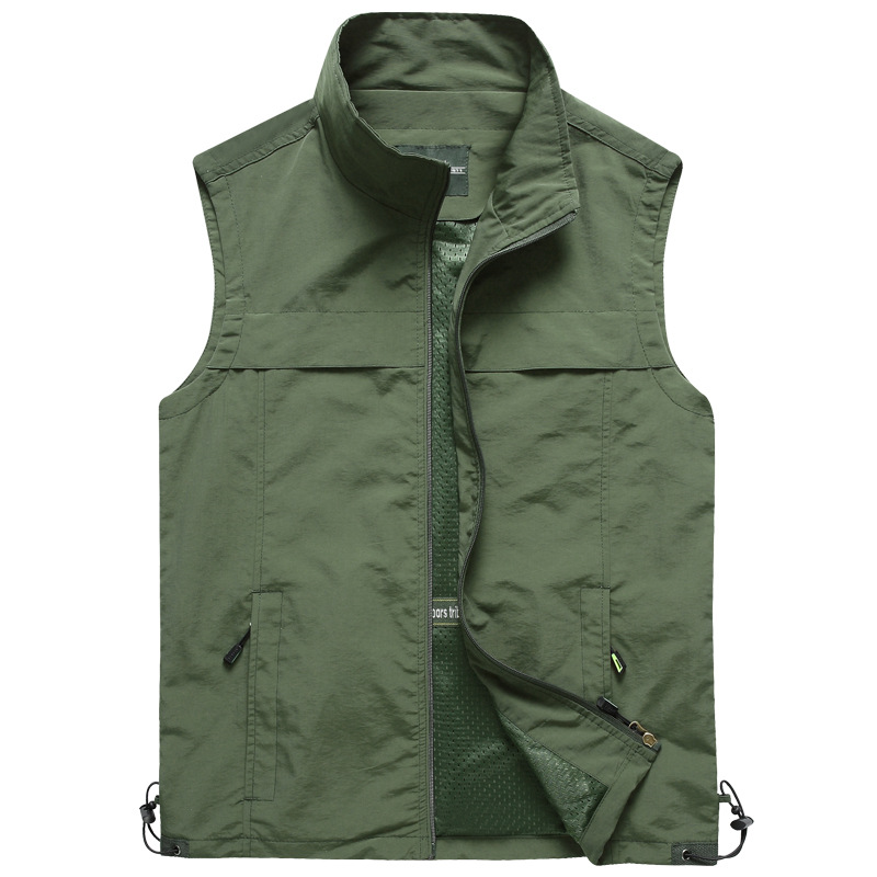 ผู้ชายกลางแจ้งตาข่ายบางเสื้อกั - Leather Work Vest บทวิจารณ์และราคา