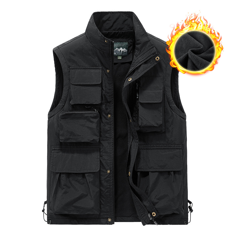 เสื้อกั๊กผ้าฟลีซกลางแจ้งสำหรับ - Leather Work Vest บทวิจารณ์และราคา