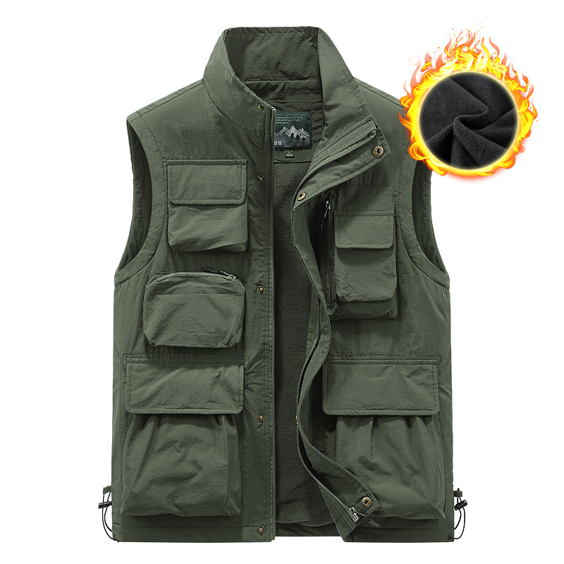 เสื้อกั๊กผ้าฟลีซกลางแจ้งสำหรับ - Leather Work Vest บทวิจารณ์และราคา