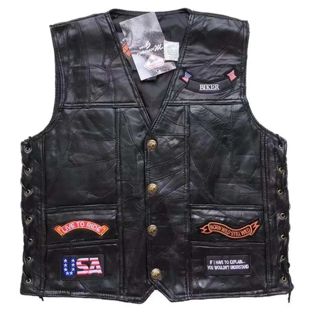 เสื้อกั๊กหนังสำหรับขี่รถจักรยา - Leather Work Vest บทวิจารณ์และราคา