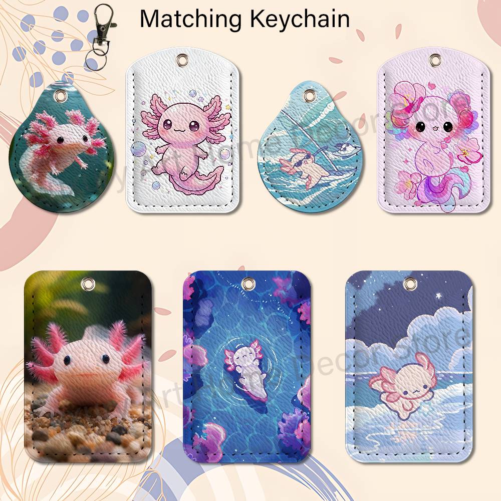 พวงกุญแจการ์ตูน A-Axolotl สีชม - Leather Work Is บทวิจารณ์และราคา