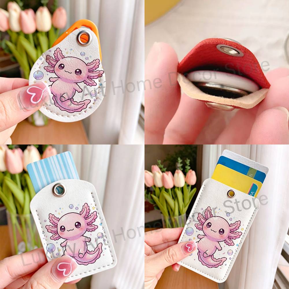 พวงกุญแจการ์ตูน A-Axolotl สีชม - Leather Work Is บทวิจารณ์และราคา