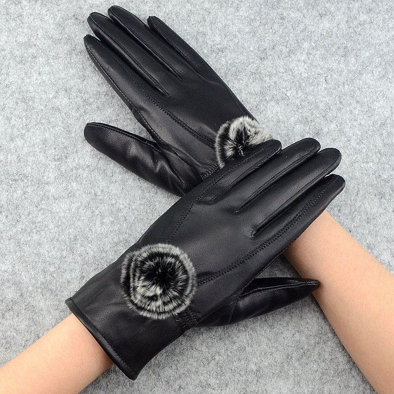 ผู้หญิงฤดูหนาวถุงมือหนังที่มีข - Leather Work Winter Gloves บทวิจารณ์และราคา