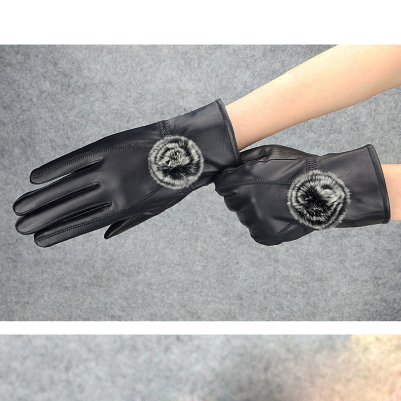 ผู้หญิงฤดูหนาวถุงมือหนังที่มีข - Leather Work Winter Gloves บทวิจารณ์และราคา