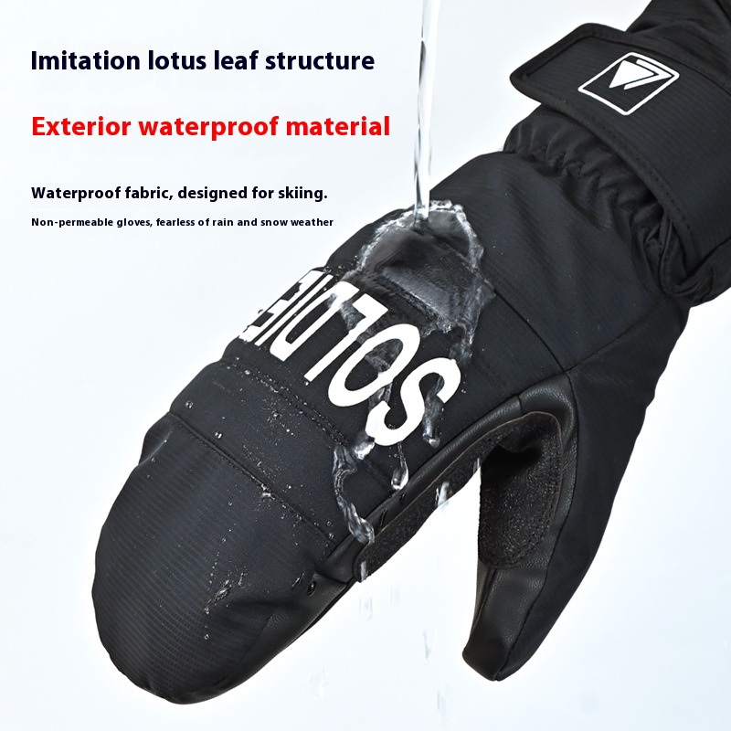 ถุงมือสกีฤดูหนาวพร้อมแผ่นรองข้ - Leather Work Winter Gloves บทวิจารณ์และราคา