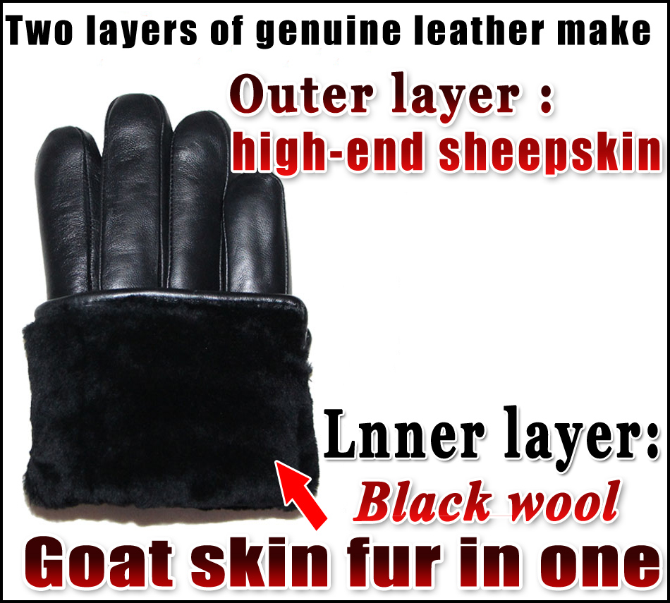 รูปแบบหนังกวางชายถุงมือหนังแกะ - Leather Work Winter Gloves บทวิจารณ์และราคา